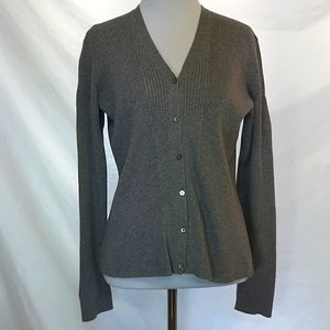 Nice Casual Corner Gray Cardigan Sweater Size M